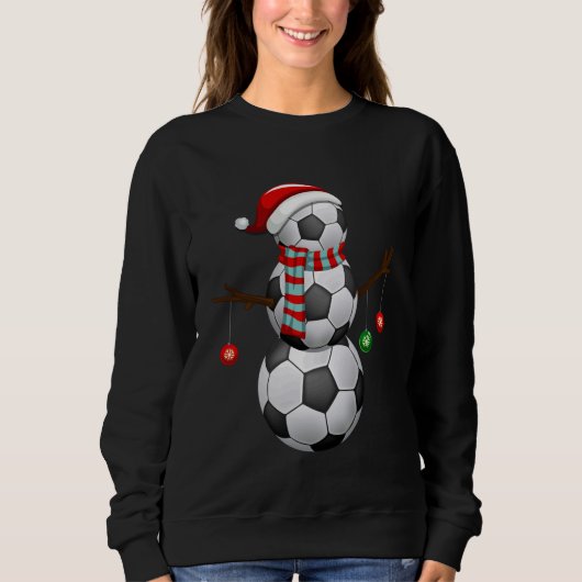 Santa Snowman Kerstcadeaus Grappige Speler Voetbal Trui (Voorkant)