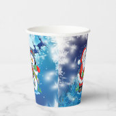 Santa Snowman-kerstfeest - Optioneel deksel Papieren Bekers (Rechts)