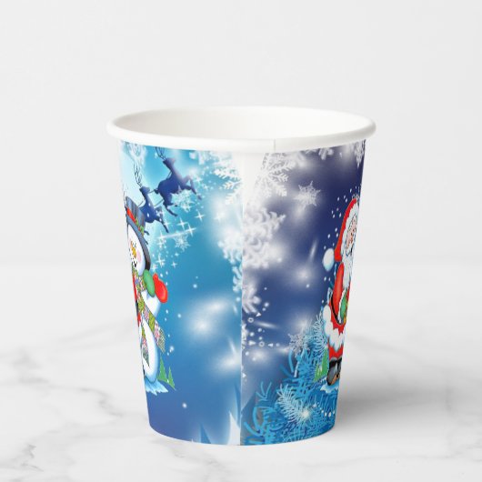 Santa Snowman-kerstfeest - Optioneel deksel Papieren Bekers
