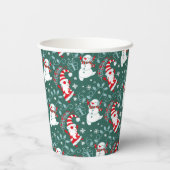 Santa Snowman Kerstmis Papieren Bekers (Achterkant)
