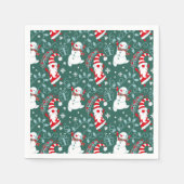 Santa Snowman Kerstmis Servet (Voorkant)