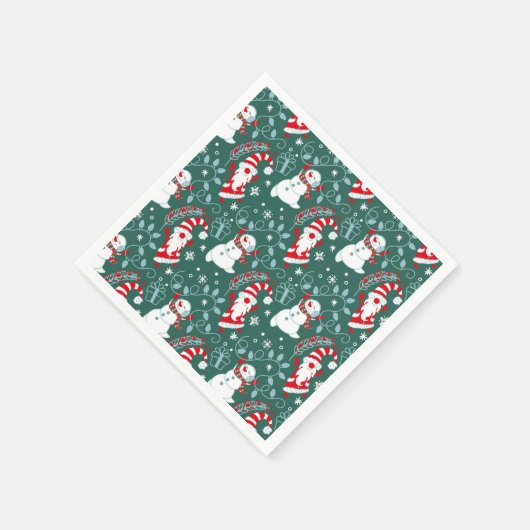 Santa Snowman Kerstmis Servet (Hoek)