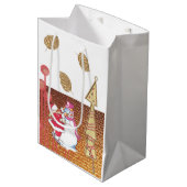 Santa Snowman Merry kerstcadeaus Medium Cadeauzakje (Voorkant Gekanteld)