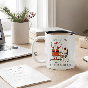 Santa Snowman Reindeer Seizoenen Groeten Zakelijk Tweekleurige Koffiemok