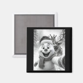 Santa Snowman Reindeer Taking A Selfie Photo Chris Magneet (Voorkant / Achterkant)