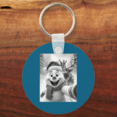 Santa Snowman Reindeer Taking A Selfie Photo Chris Sleutelhanger (Voorkant)