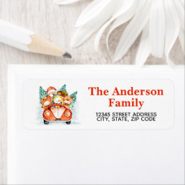 Santa Snowman Renderadres Label