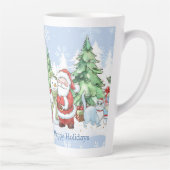 Santa Snowman Rendier Kerstmis Latte Mok (Rechts)
