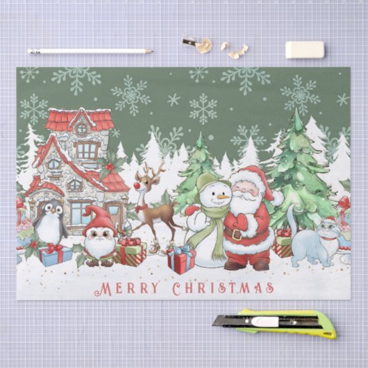 Santa Snowman Rendier Kerstmis Tissuepapier (Craft)