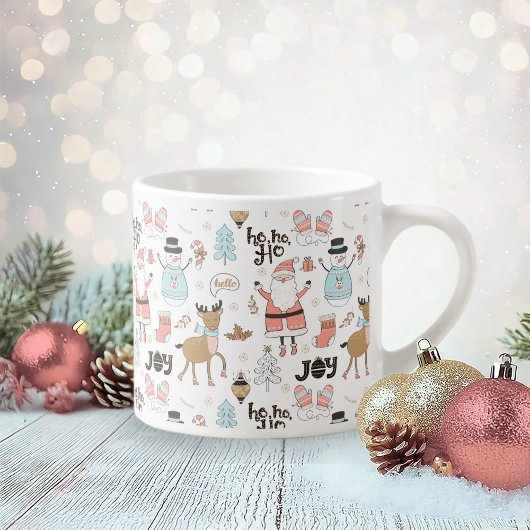 Santa, Snowman, rendierpatroon ID559 Espresso Kop