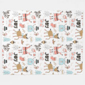 Santa, Snowman, rendierpatroon ID559 Fleece Deken (Voorkant (Horizontaal))