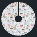 Santa, Snowman, rendierpatroon ID559 Kerstboom Rok<br><div class="desc">Dit boomrok ontwerp heeft grillige kerstelementen zoals Snowmen,  rendieren en Santas met 'Ho,  Ho,  Ho',  'Hello' en 'Joy' berichten in een willekeurig patroon. Een modern,  pastelkleurig palet draagt bij aan de allure. Zoek ID559 om andere producten met dit ontwerp te bekijken.</div>