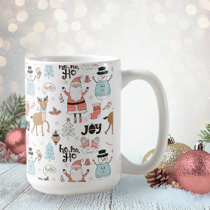 Santa, Snowman, rendierpatroon ID559 Koffiemok