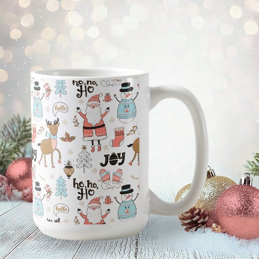 Santa, Snowman, rendierpatroon ID559 Koffiemok