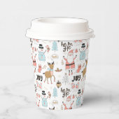 Santa, Snowman, rendierpatroon ID559 Papieren Bekers (Rechts)