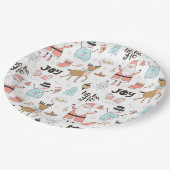 Santa, Snowman, rendierpatroon ID559 Papieren Bordje (Gekanteld)