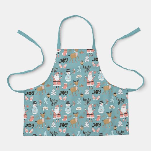 Santa, Snowman, rendierpatroon ID559 Schort (Voorkant)