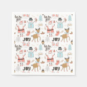 Santa, Snowman, rendierpatroon ID559 Servet (Voorkant)