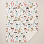 Santa, Snowman, rendierpatroon ID559 Sherpa Deken (Voorkant)