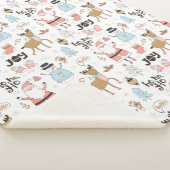 Santa, Snowman, rendierpatroon ID559 Sherpa Deken (3/4)