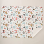 Santa, Snowman, rendierpatroon ID559 Sherpa Deken (Voorkant (horizontaal))