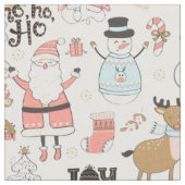 Santa, Snowman, rendierpatroon ID559 Stof (Close Up)