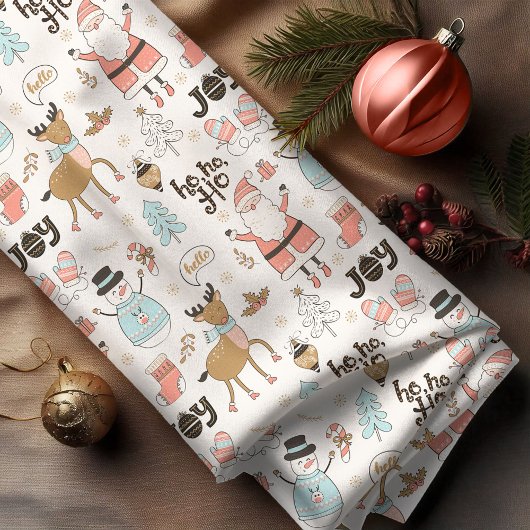 Santa, Snowman, rendierpatroon ID559 Stof