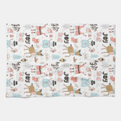 Santa, Snowman, rendierpatroon ID559 Theedoek (Horizontaal)