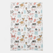 Santa, Snowman, rendierpatroon ID559 Theedoek (Verticaal)