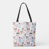 Santa, Snowman, rendierpatroon ID559 Tote Bag (Achterkant)
