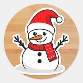 Santa Snowman schattig Ronde Sticker