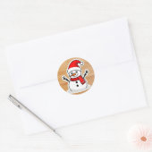 Santa Snowman schattig Ronde Sticker (Envelop)