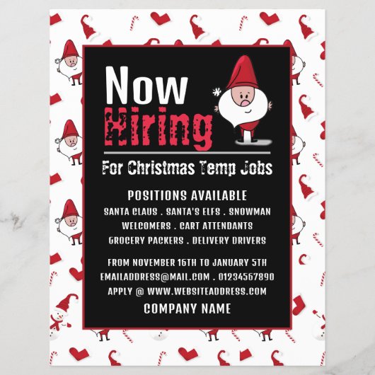Santa & Snowman, Seizoensgebonden Recruitment Adve Flyer (Voorkant)