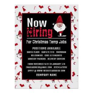 Santa & Snowman, Seizoensgebonden Recruitment Adve Perfect Poster