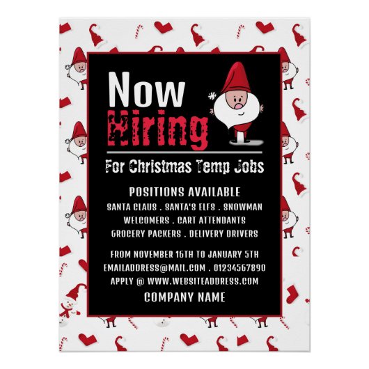 Santa & Snowman, Seizoensgebonden Recruitment Adve Perfect Poster (Voorkant)