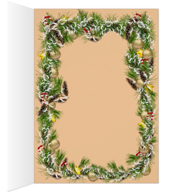 Santa & Snowman Winter Scene – Festive Holiday  (Binnen (Rechts))