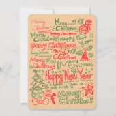 Santa & Snowman Winter Scene – Festive Holiday Kaart (Achterkant)