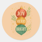 Santa & Snowman Winter Scene – Festive Holiday Ronde Sticker (Voorkant)