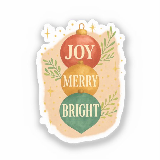 Santa & Snowman Winter Scene – Festive Holiday  Sticker (Voorkant)