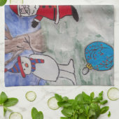 Santa & Snowmen Tea Towel Theedoek (Gevouwen)