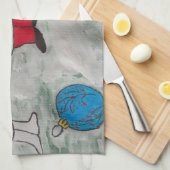 Santa & Snowmen Tea Towel Theedoek (Quarter Fold)