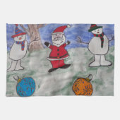 Santa & Snowmen Tea Towel Theedoek (Horizontaal)