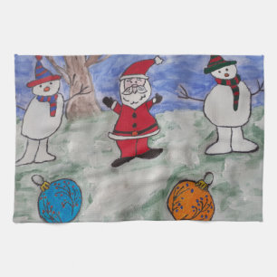 Santa & Snowmen Tea Towel Theedoek