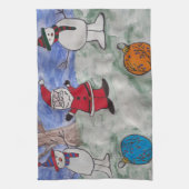 Santa & Snowmen Tea Towel Theedoek (Verticaal)