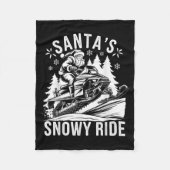 Santa Snowmobile Riding Snowmobiling Christmas Fleece Deken (Voorkant)