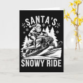 Santa Snowmobile Riding Snowmobiling Christmas Kaart (Gele Bloem)