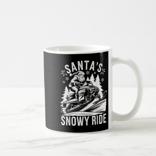 Santa Snowmobile Riding Snowmobiling Christmas Koffiemok (Rechts)