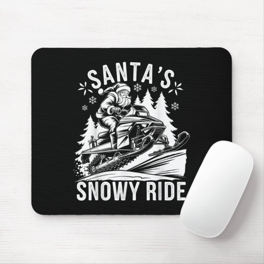 Santa Snowmobile Riding Snowmobiling Christmas  Muismat (Met muis)