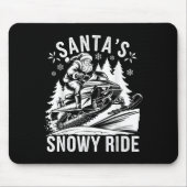Santa Snowmobile Riding Snowmobiling Christmas  Muismat (Voorkant)