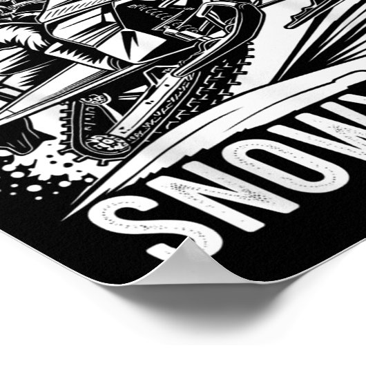 Santa Snowmobile Riding Snowmobiling Christmas  Poster (Hoek)